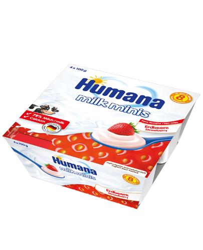 HUMANA MILK MINIS Deserek jogurtowy o smaku truskawkowym - 400 g zdjęcie