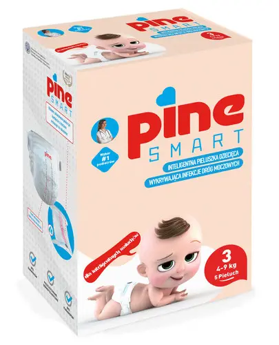 Pine Smart, inteligentne pieluchy dla dzieci, midi 3 (4-9 kg), 5 sztuk zdjęcie
