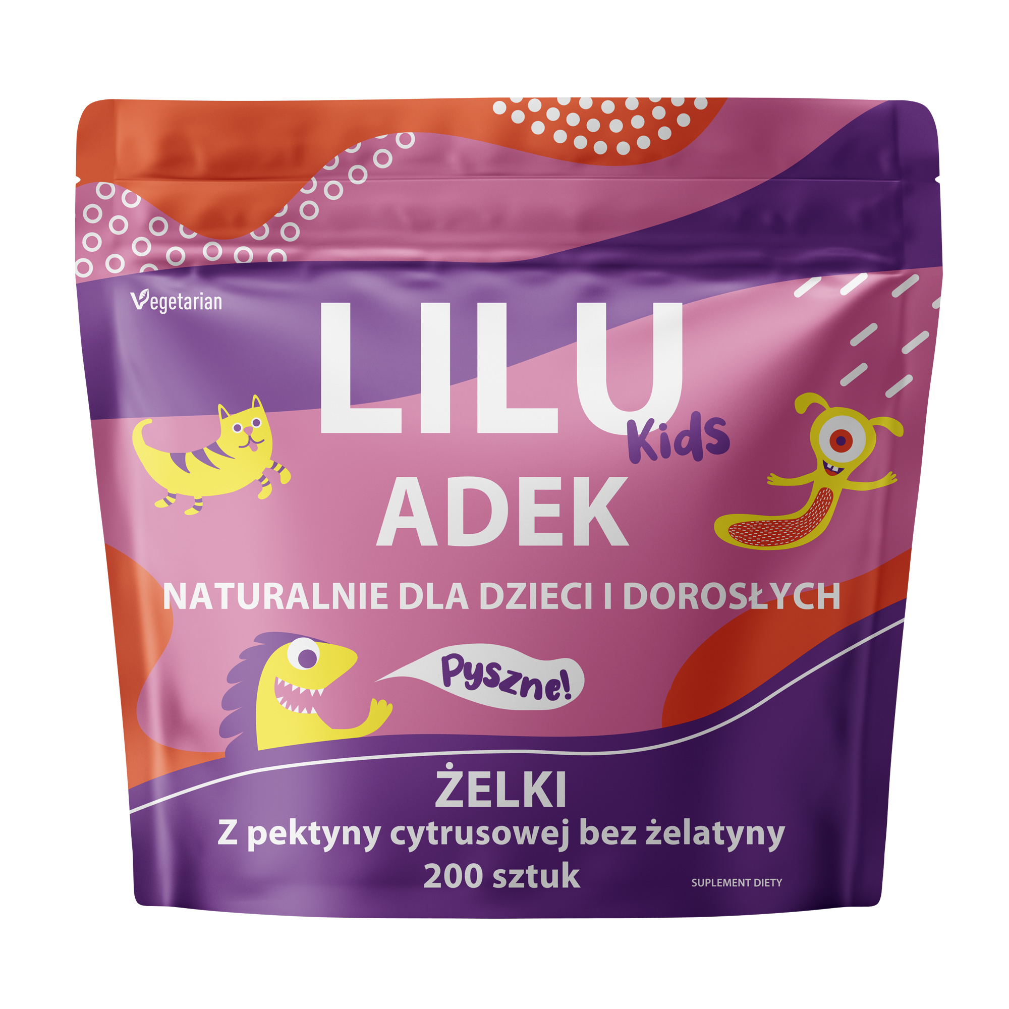 Lilu Kids Witamina ADEK Żelki dla dzieci i dorosłych, 200 sztuk zdjęcie