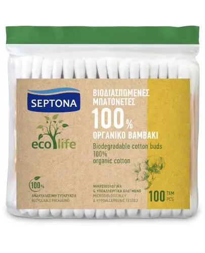 Septona Ecolife biodegradowalne patyczki higieniczne, 100  sztuk zdjęcie