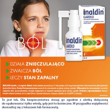 Inaldin Gardło 1,5 mg/ml aerozol do stosowania w jamie ustnej 30 ml