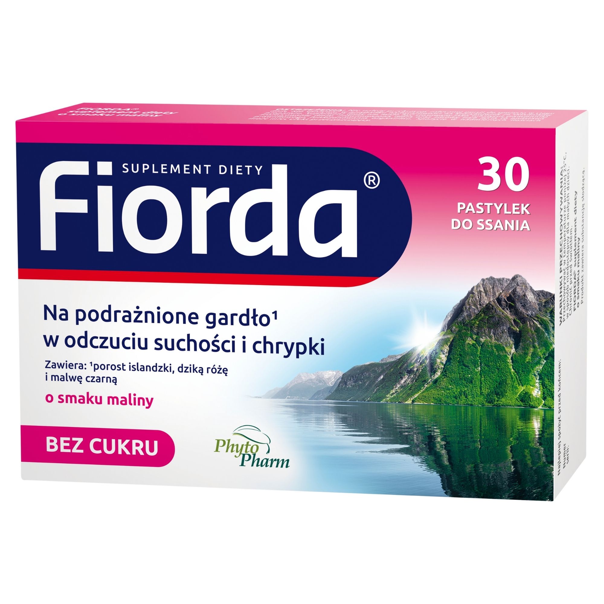 Fiorda o smaku malinowym, pastylki, 30 sztuk zdjęcie