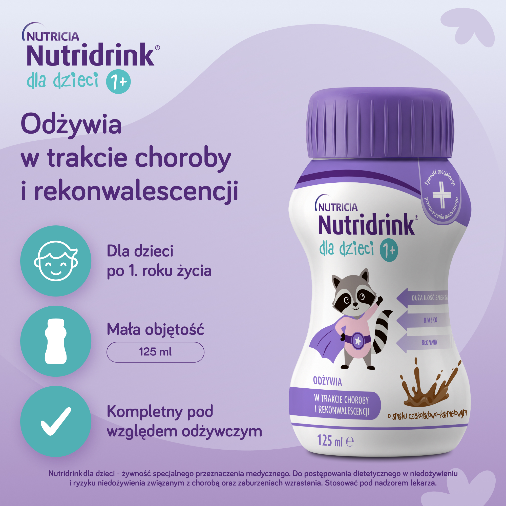 Nutridrink dla dzieci o smaku czekoladowo-karmelowym, 4x125 ml