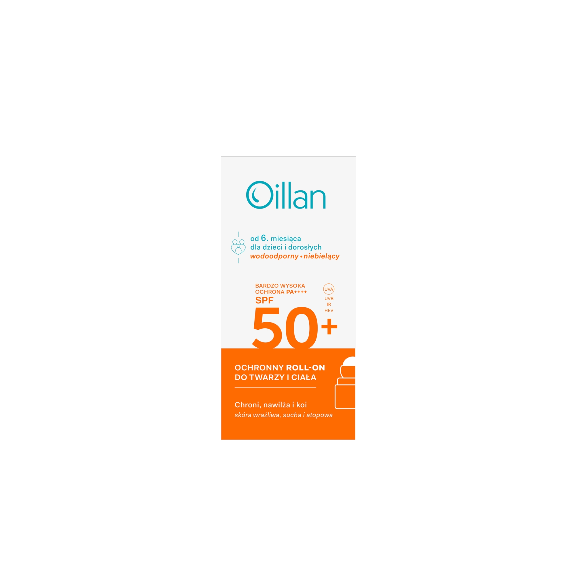 Oillan Sun, ochronny roll-on do twarzy i ciała SPF 50+, 50 ml zdjęcie