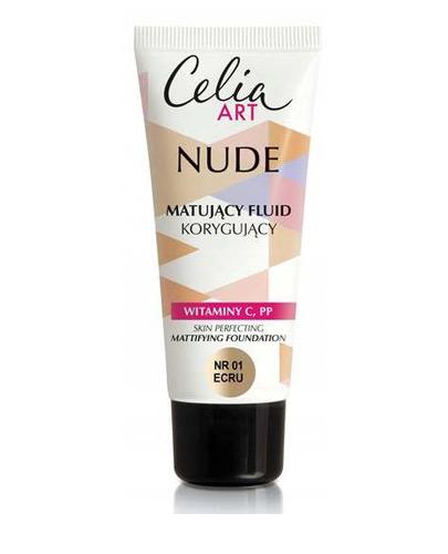 Celia Art Nude Matujący fluid korygujący 01 ecru - 30 ml - cena, opinie, stosowanie  zdjęcie