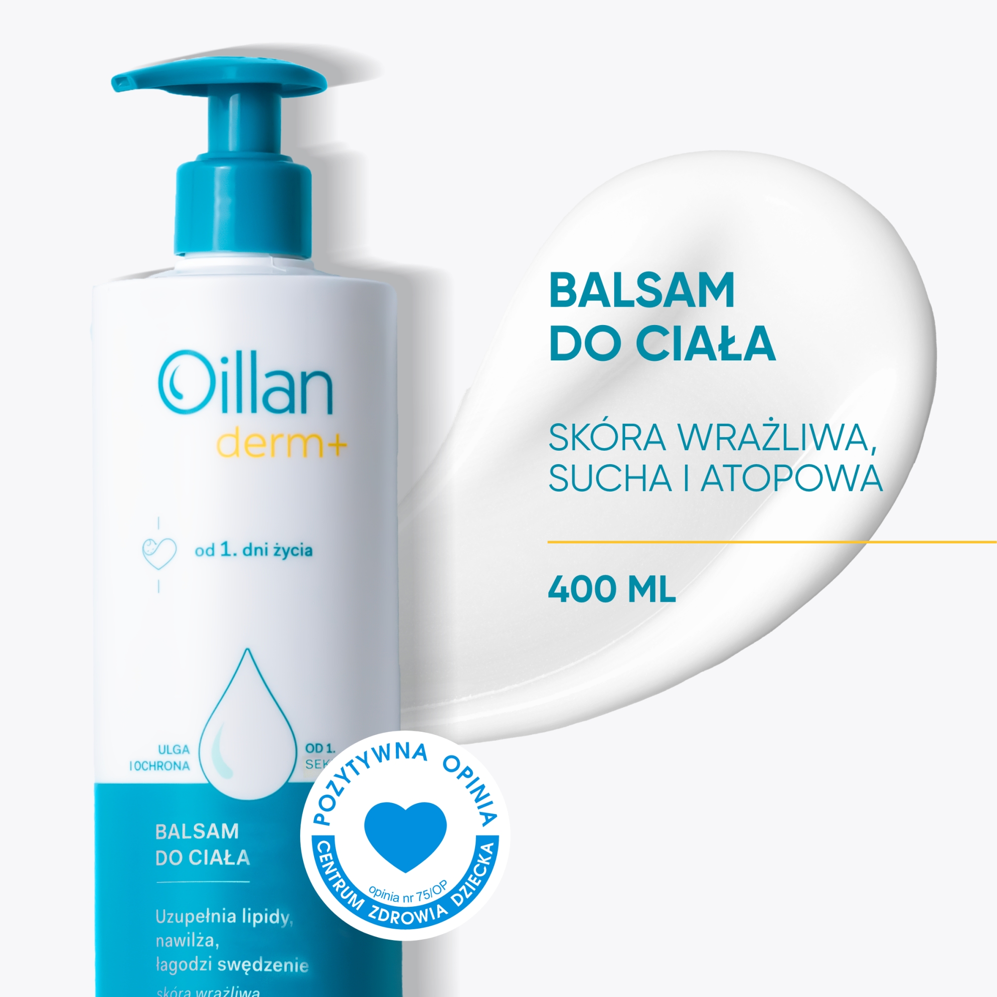 Oillan derm+, balsam do ciała, 400 ml