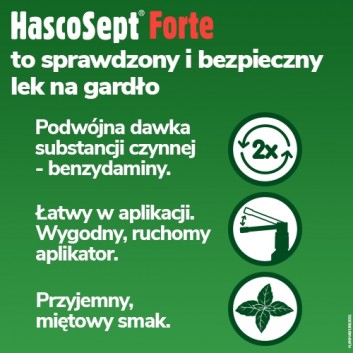 Hascosept Forte, 3 mg/ml, aerozol do stosowania w jamie ustnej, 30 ml