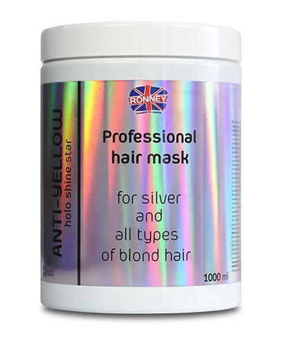 Ronney HoLo Shine Star Anti-Yellow Mask Maska do włosów blond, rozjaśnianych i siwych, 1000 ml zdjęcie