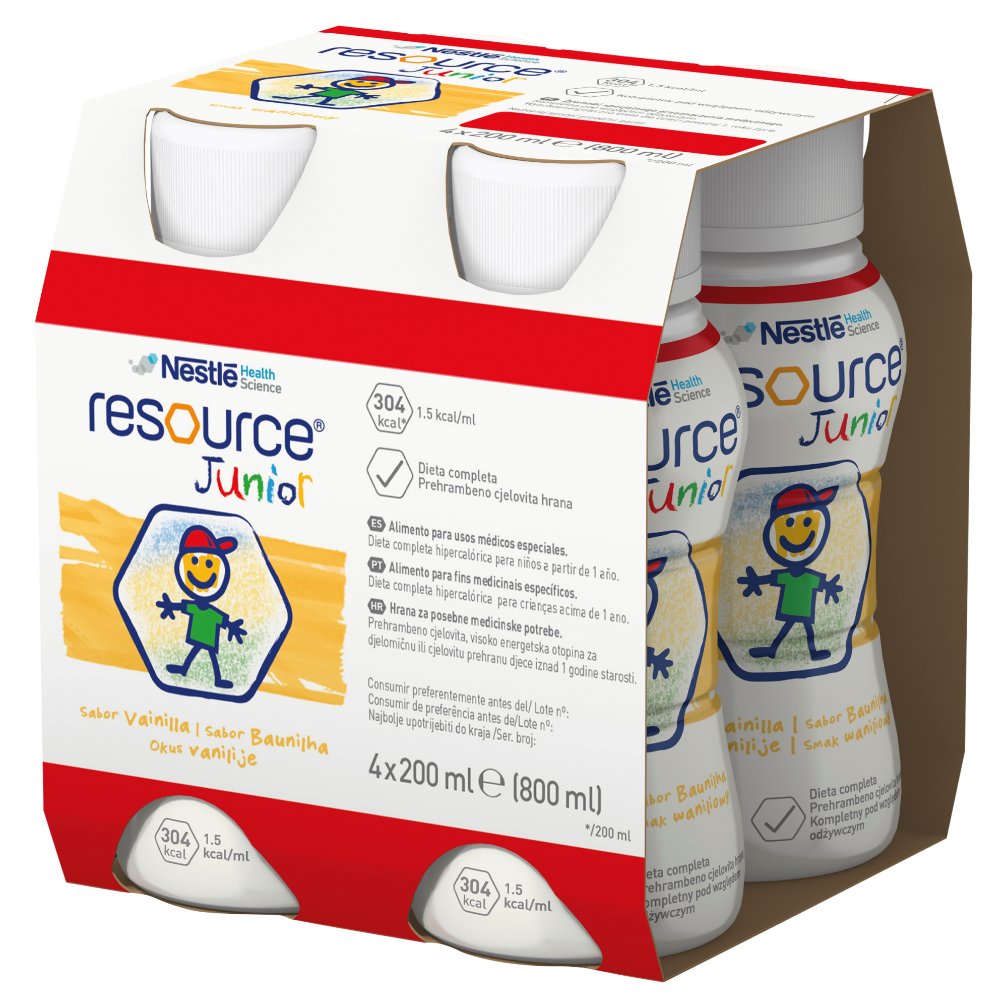 RESOURCE JUNIOR Smak waniliowy - 4 x 200 ml Preparat odżywczy - cena, opinie, stosowanie zdjęcie