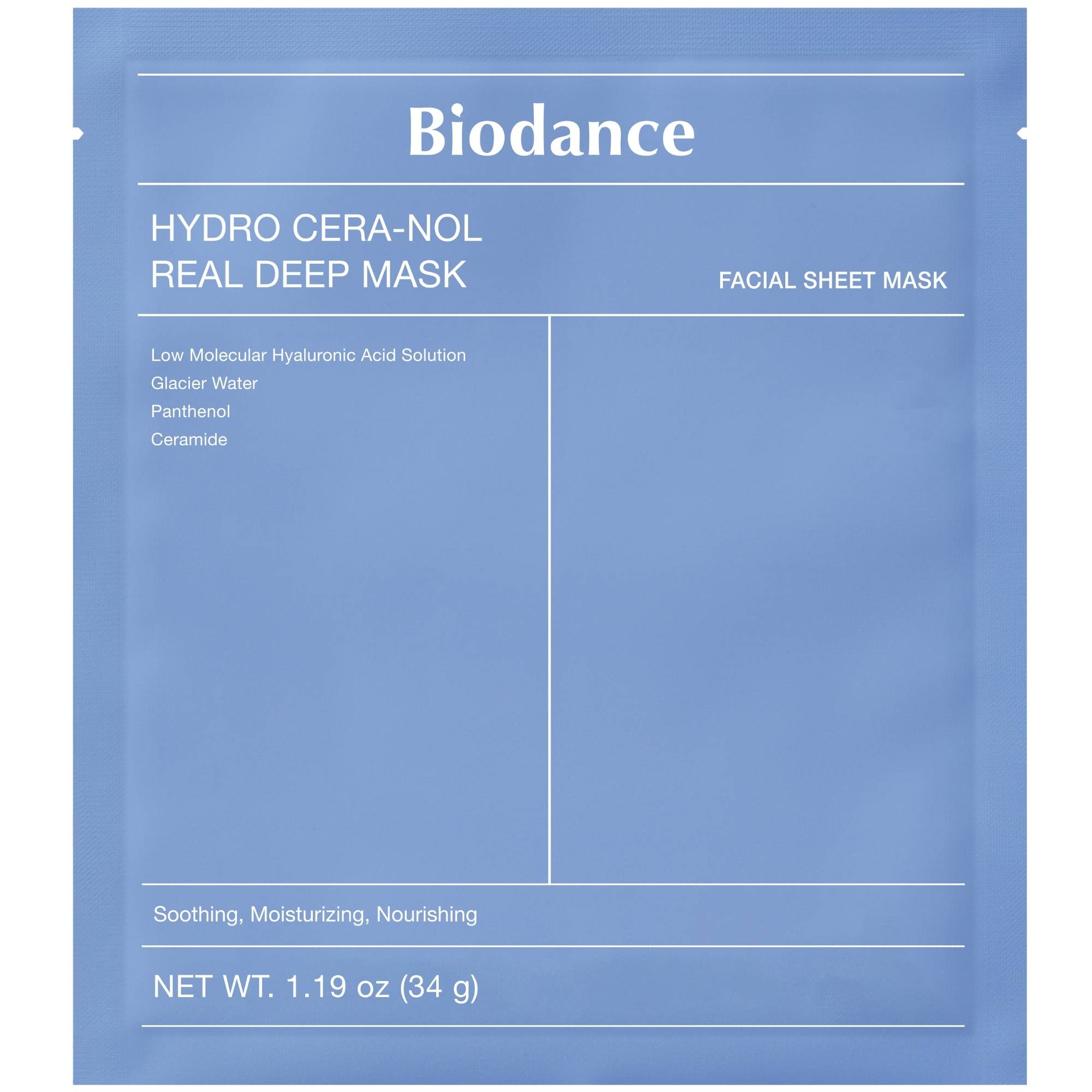 Biodance Hydro Cera-Nol Real Deep Mask, hydrożelowa maska do twarzy, 1 sztuka zdjęcie