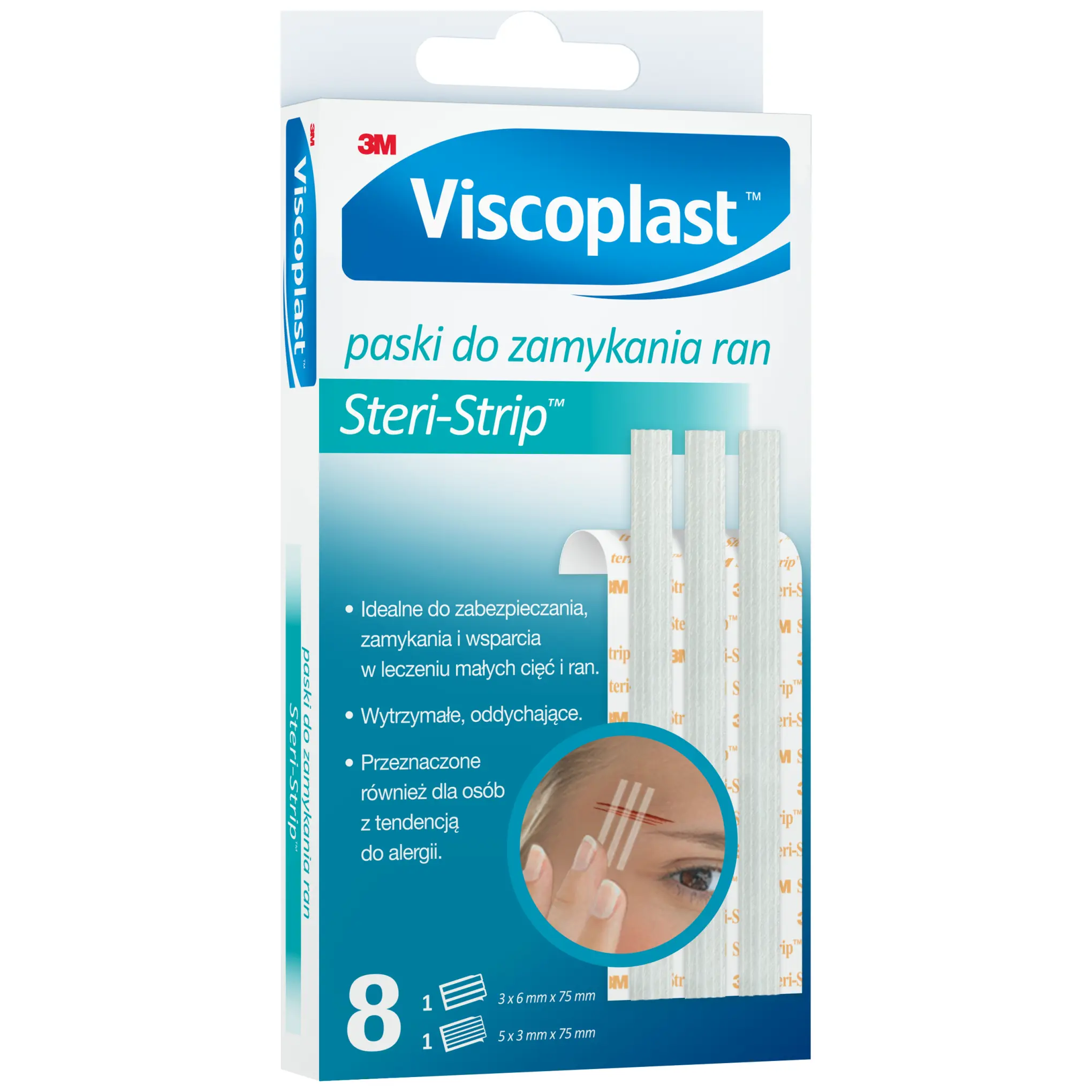 Viscoplast SteriStrip paski do zamykania ran 8 sztuk