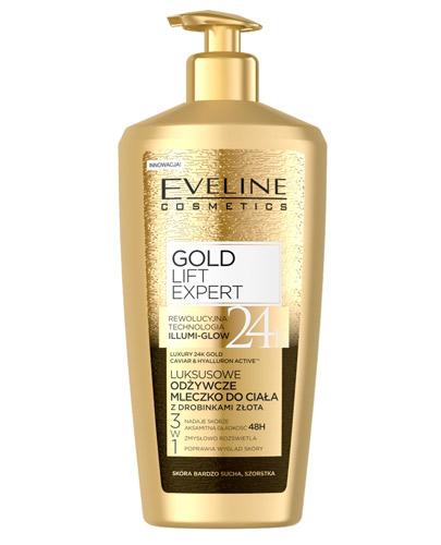 Eveline Gold Lift Expert Luksusowe odżywcze mleczko do ciała z drobinkami złota - 350 ml - cena, opinie, właściwości  zdjęcie