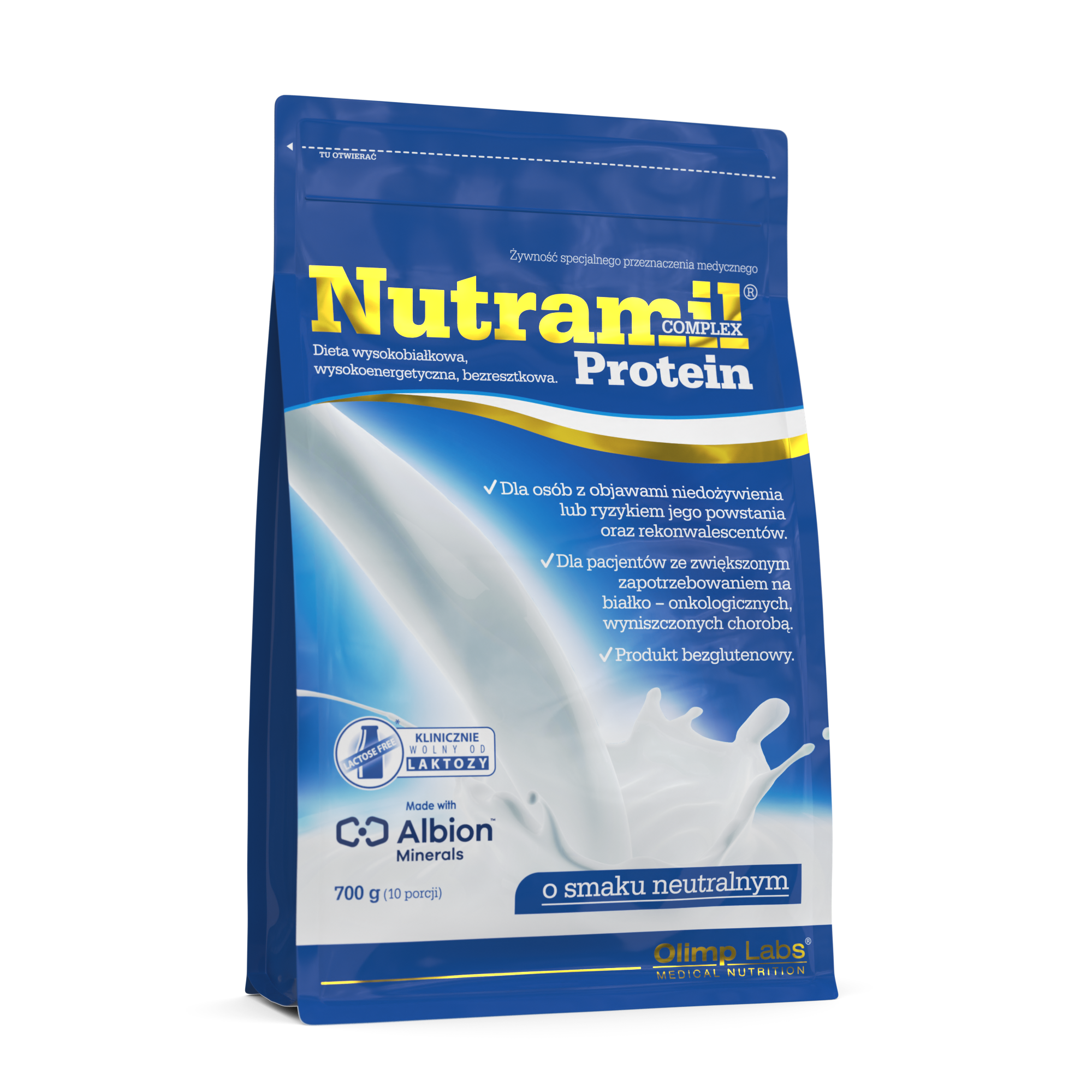 OLIMP, NUTRAMIL COMPLEX PROTEIN, o smaku neutralnym, 700 g zdjęcie