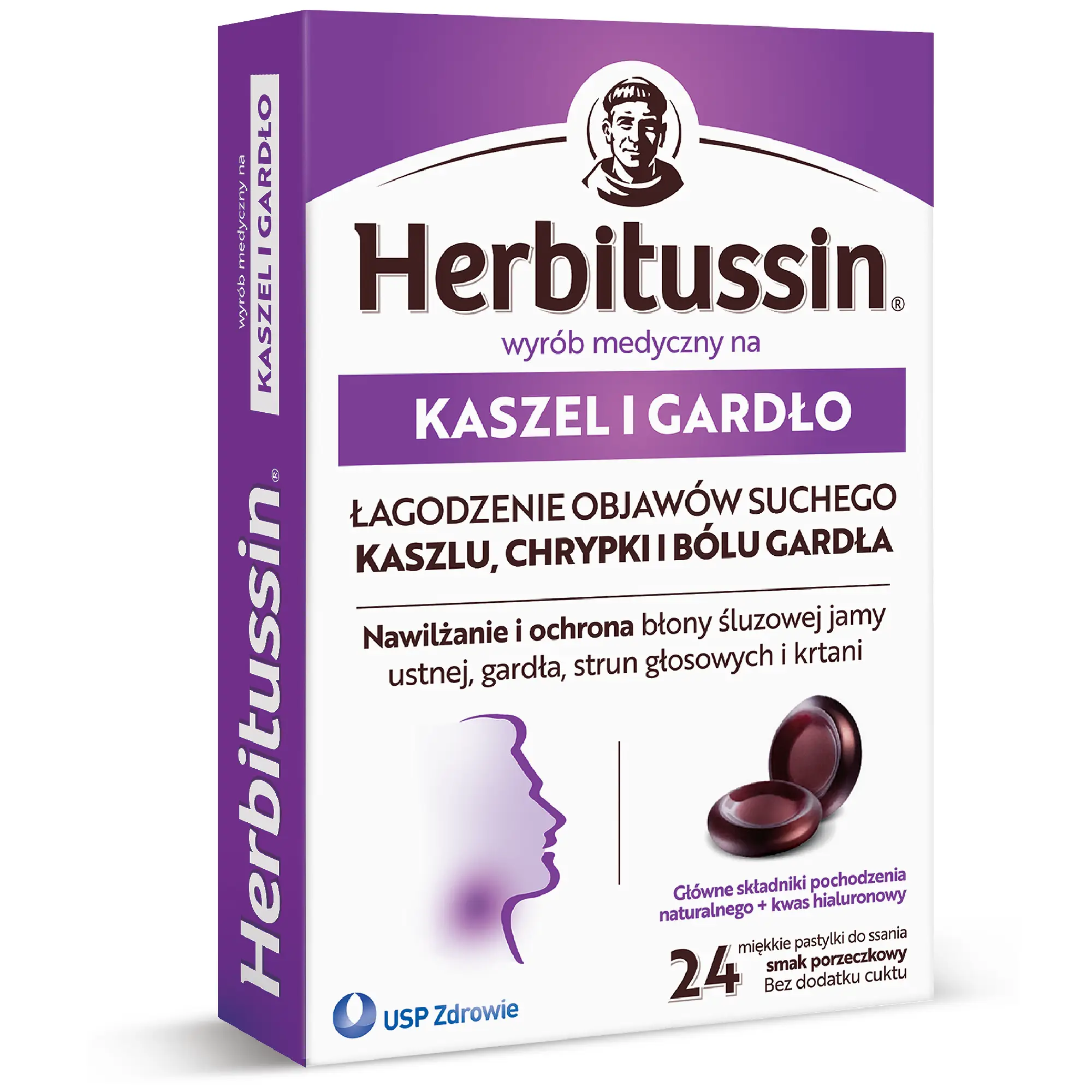 Herbitussin na kaszel i gardło, pastylki, 24 sztuki zdjęcie