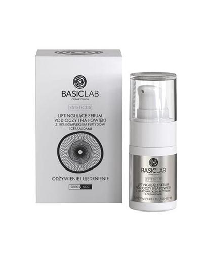 Basiclab Liftingujące Serum pod oczy i na powieki 10% kompleks peptydów i ceramidy, 15 ml zdjęcie
