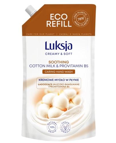 Luksja Creamy Soft Kremowe mydło w płynie Mleczko bawełniane i Prowitamina B5 Zapas, 900 ml, cena, opinie, stosowanie zdjęcie