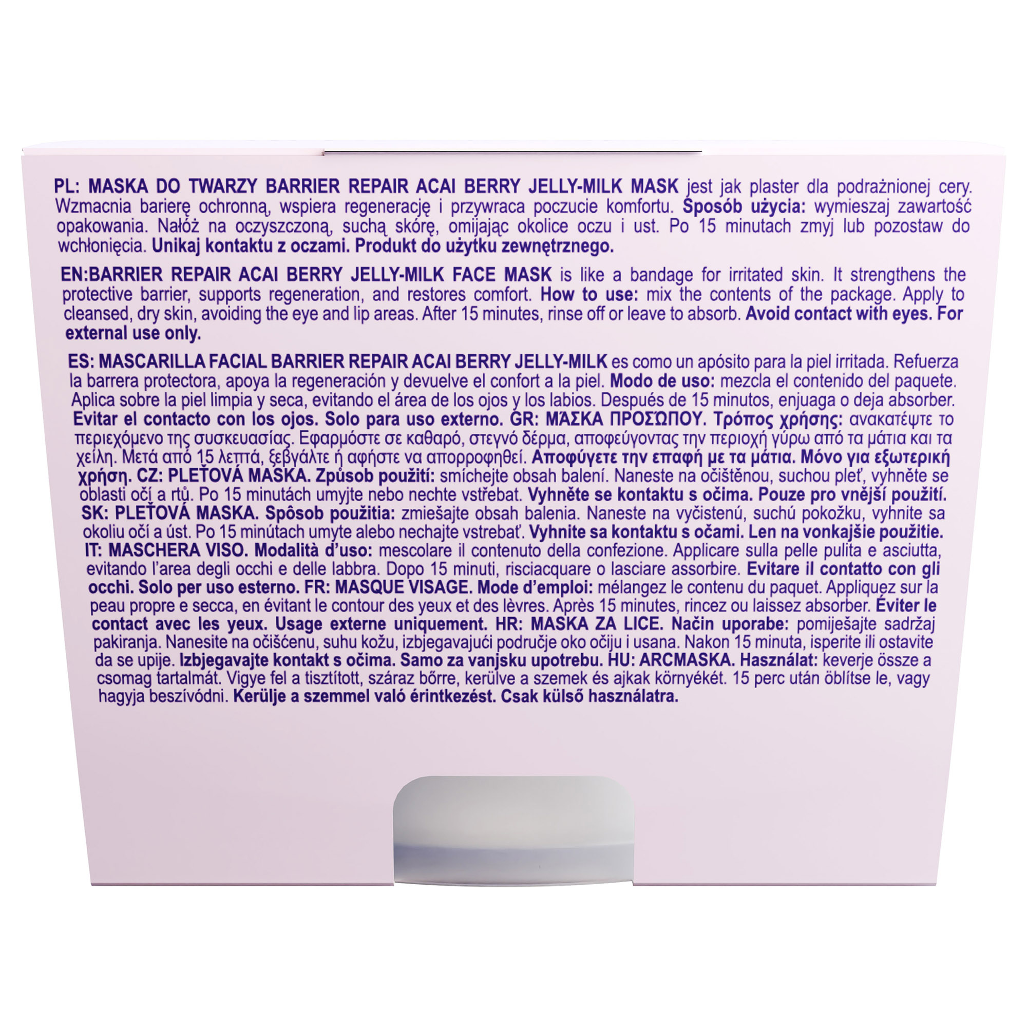 Nacomi Maska do twarzy Barrier Repair Acai Berry Jelly-Milk Mask, 80 ml