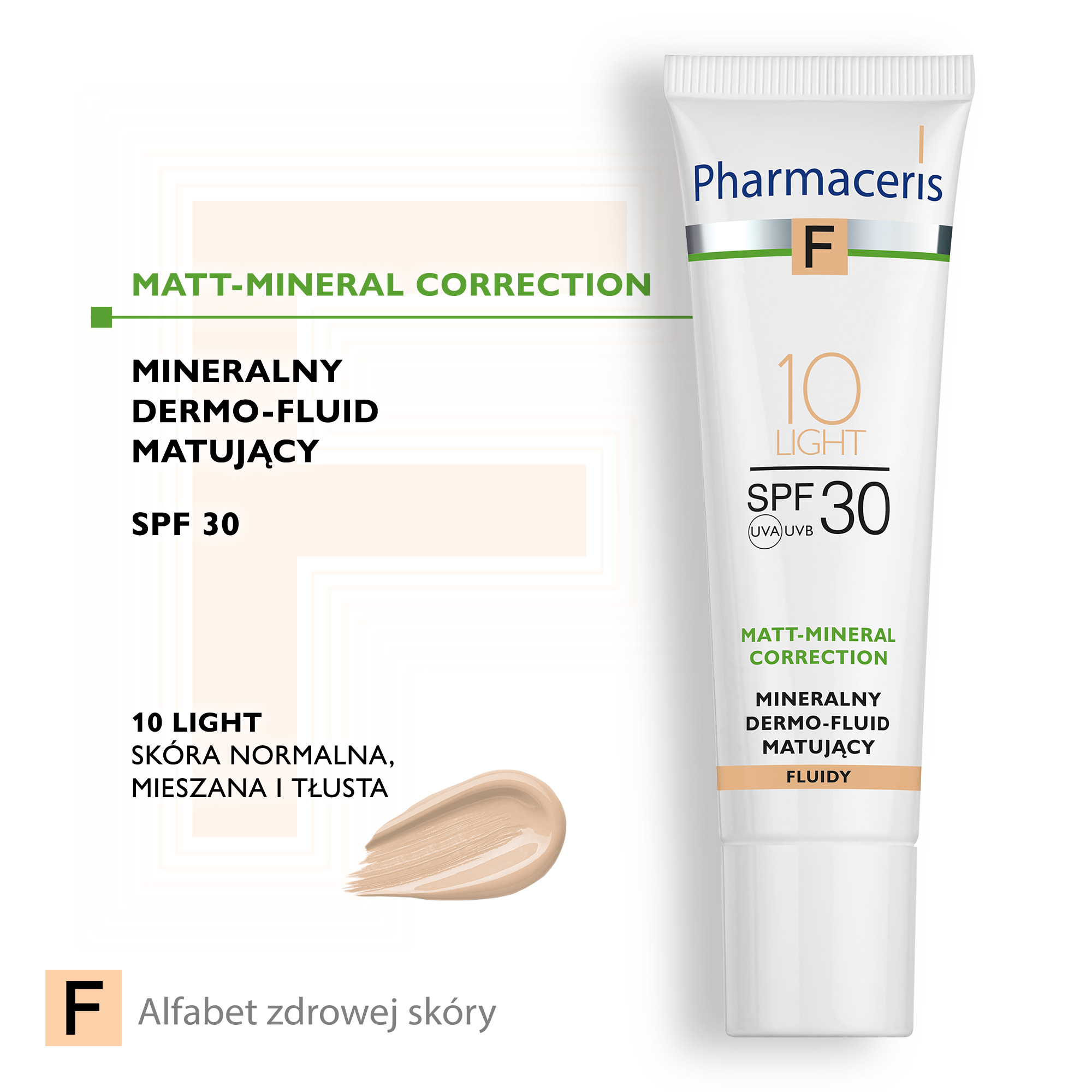 Pharmaceris F Mineralny dermo-fluid matujący Light 10, 30 ml 
