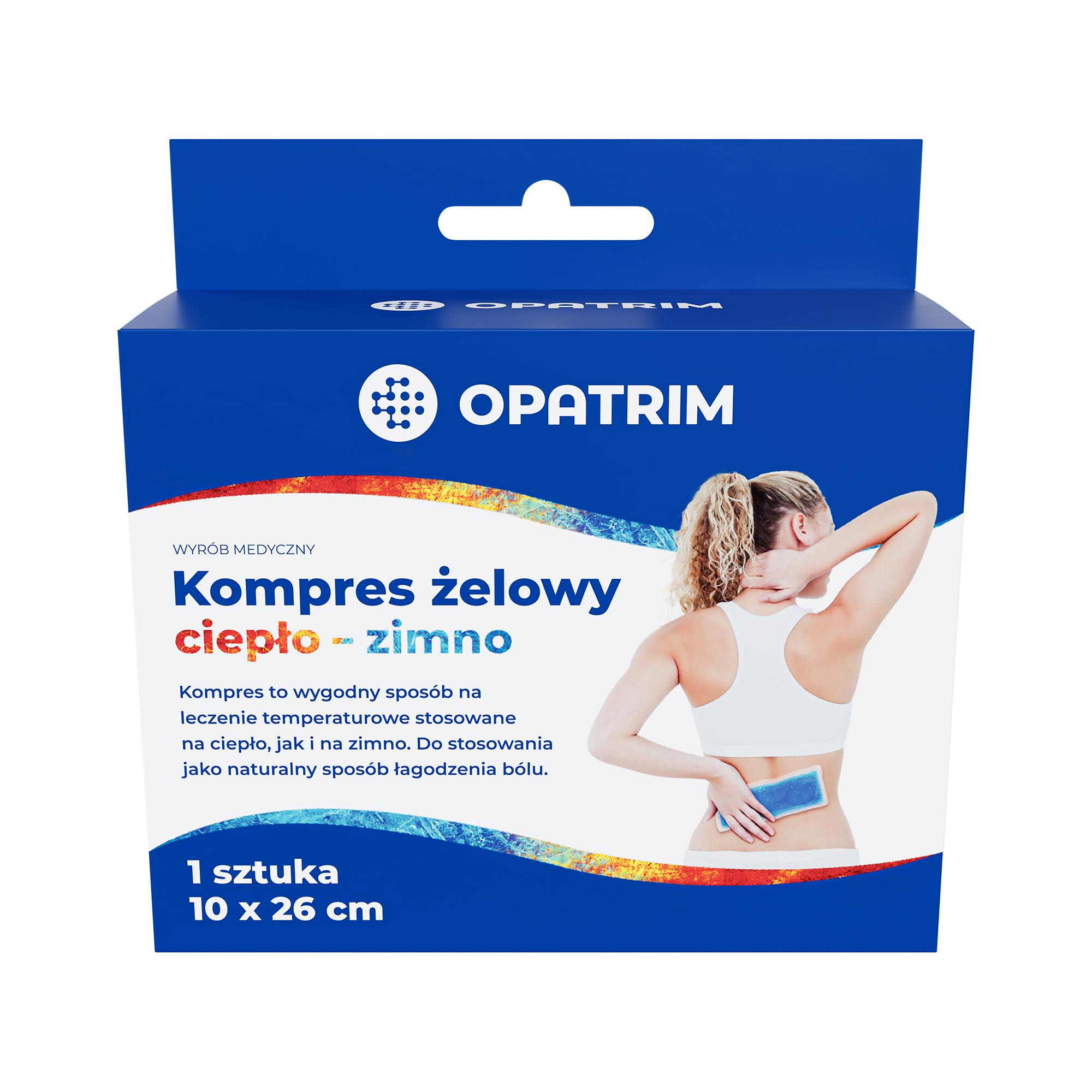 Opatrim Kompres żelowy ciepło-zimno 10x26 cm, 1 sztuka