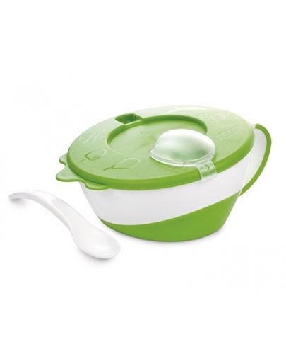 CANPOL BABIES Miseczka z pokrywką i łyżeczką 31/406 zielona - 1 szt. zdjęcie