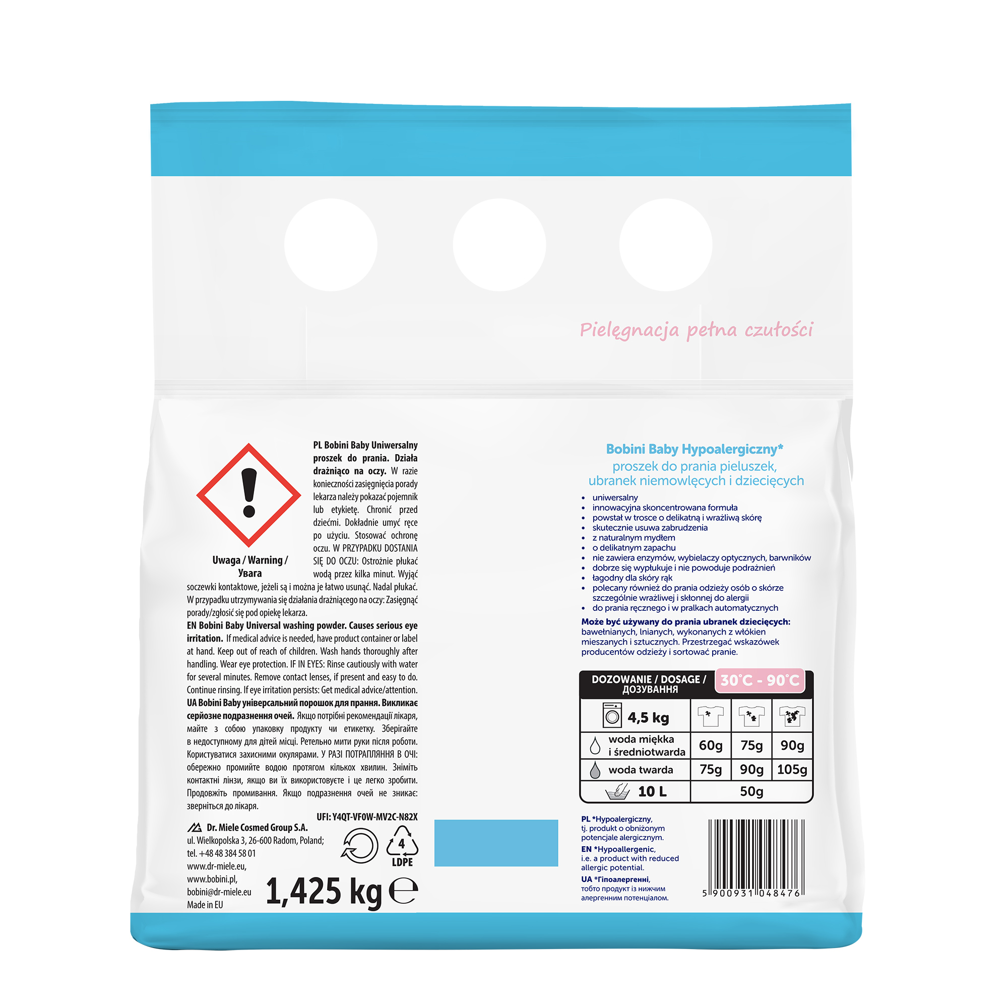 Bobini Baby uniwersalny proszek do prania ubranek dziecięcych 1,425 kg