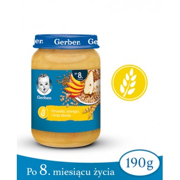 Nestlé Gerber Gruszki mango i trzy zboża po 8 miesiącu życia 190 g