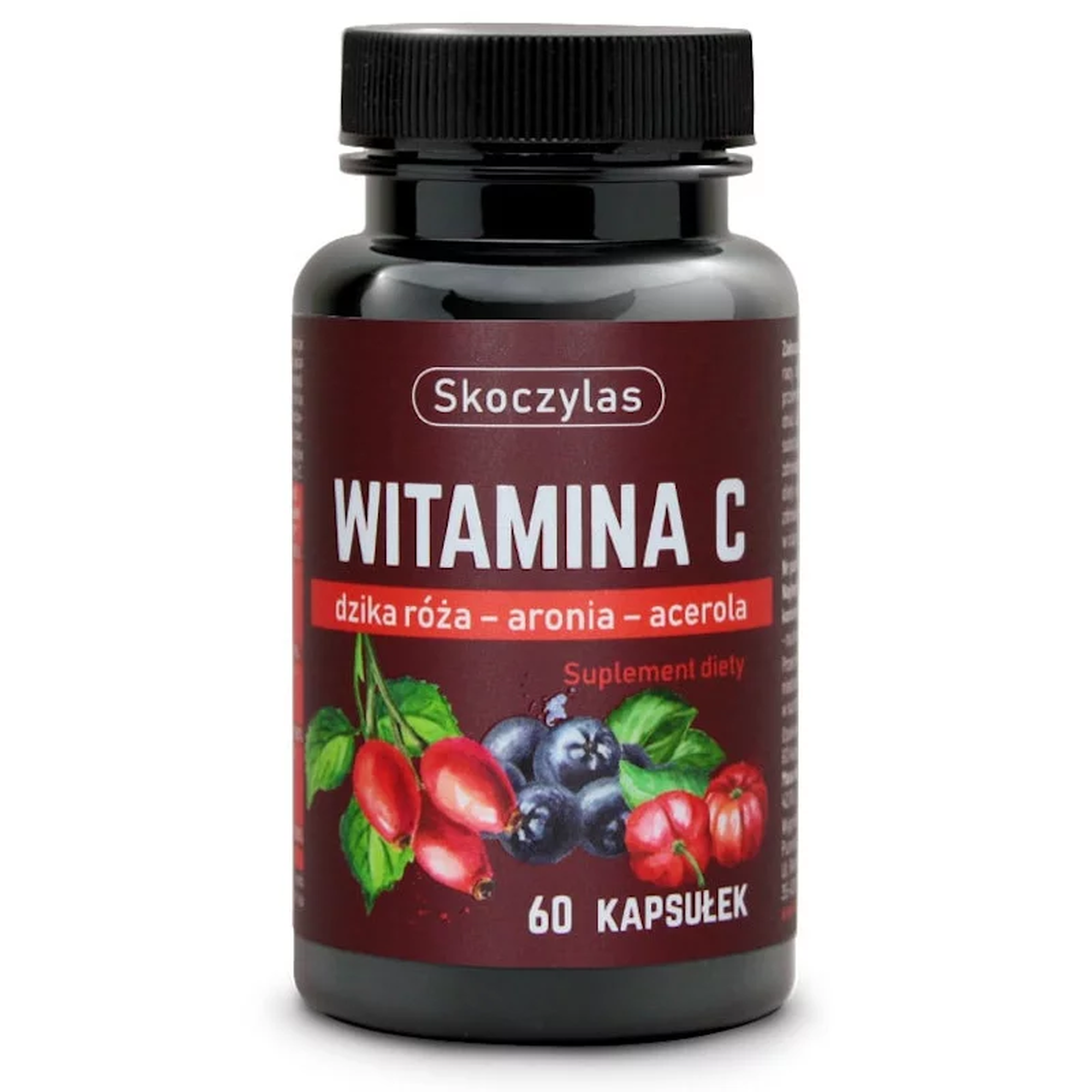 Skoczylas Witamina C dzika róża, aronia, acerola, kapsułki, 60 sztuk zdjęcie