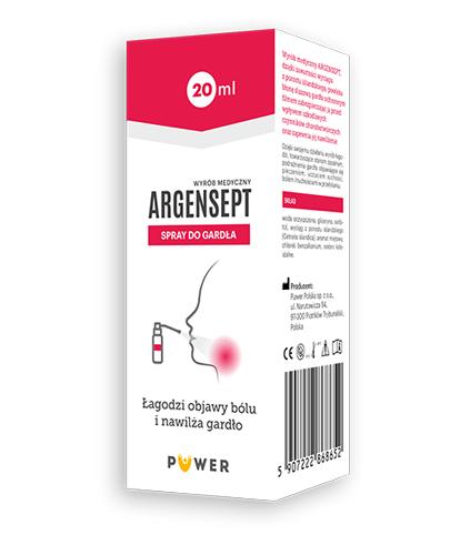ARGENSEPT Spray do gardła - 20 ml - ze srebrem koloidalnym - cena, opinie, właściwości zdjęcie