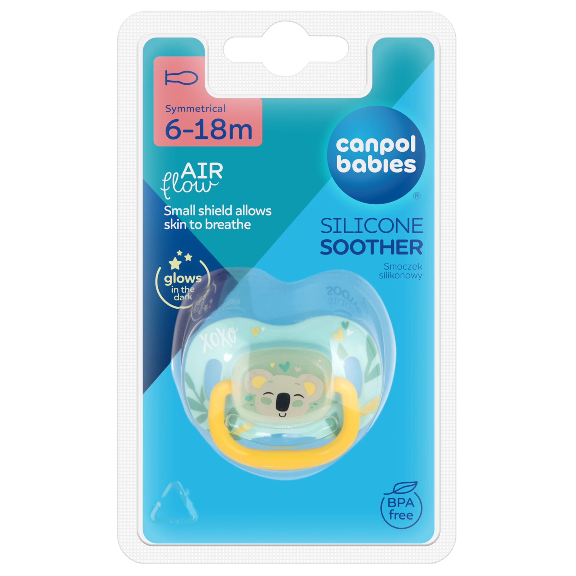 Canpol babies Smoczek silikonowy 6-18m Exotic koala, 1 sztuka