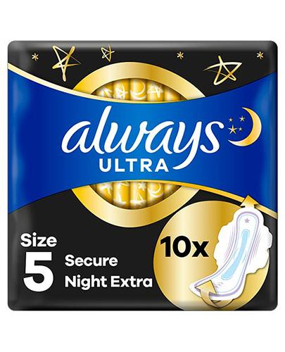 Always Ultra Secure Night Extra Podpaski na noc ze skrzydełkami, 10 sztuk zdjęcie
