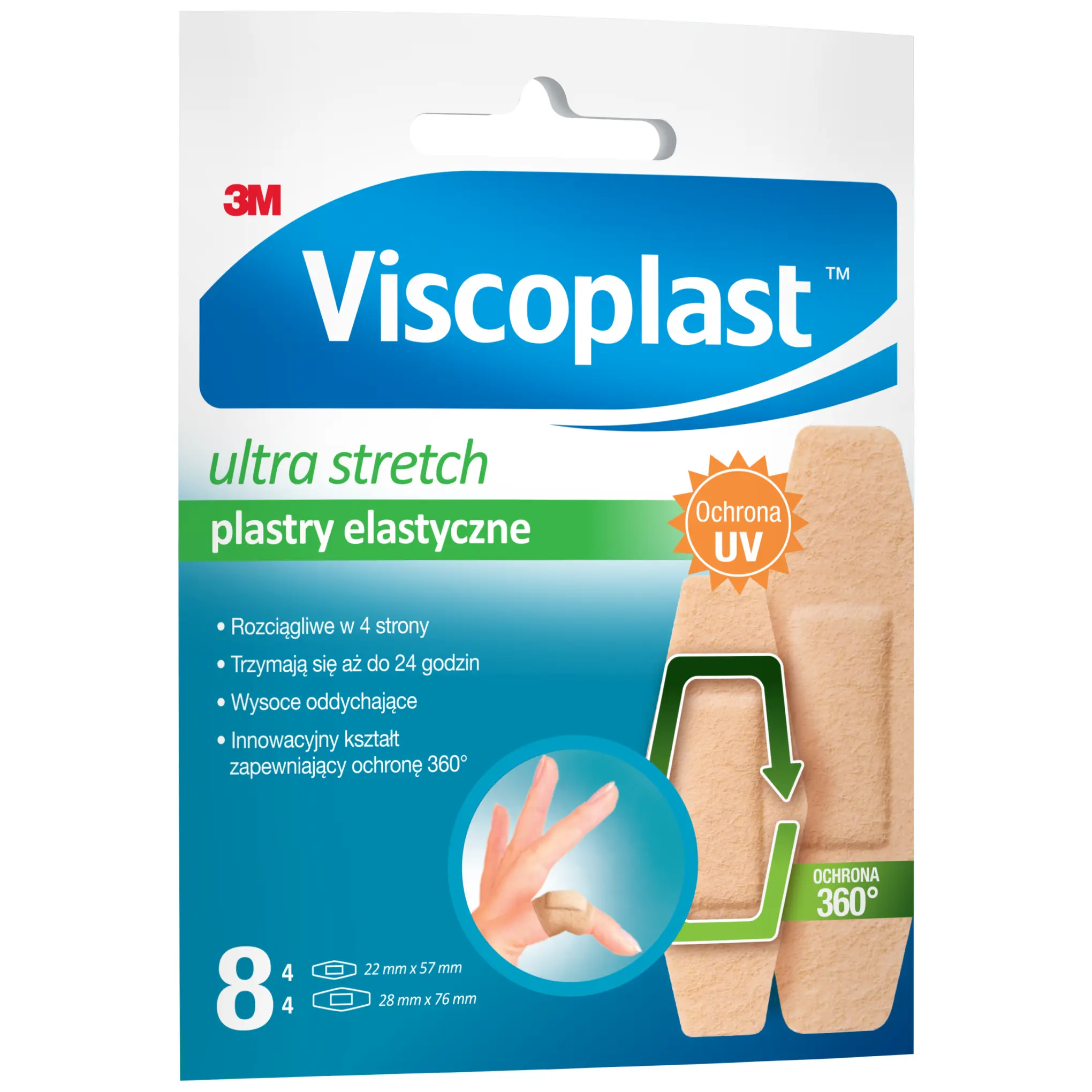 Viscoplast Ultra Stretch zestaw plastrów 2 rozmiary 8 sztuk