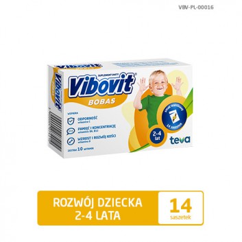 Vibovit Bobas smak waniliowy dla dzieci 2-4 lat 14 saszetek