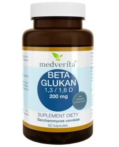 Medverita beta glukan 1,3/1,6 D 200 mg 60 kapsułek zdjęcie