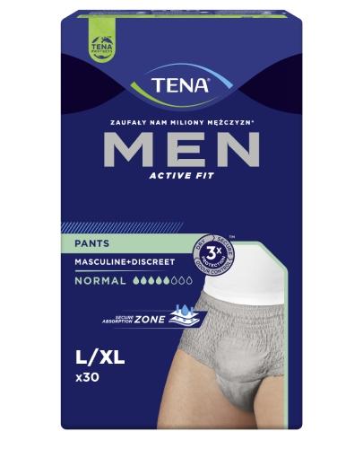 Tena Men Pants Normal Grey majtki chłonne dla mężczyzn rozmiar L/XL 30 sztuk zdjęcie