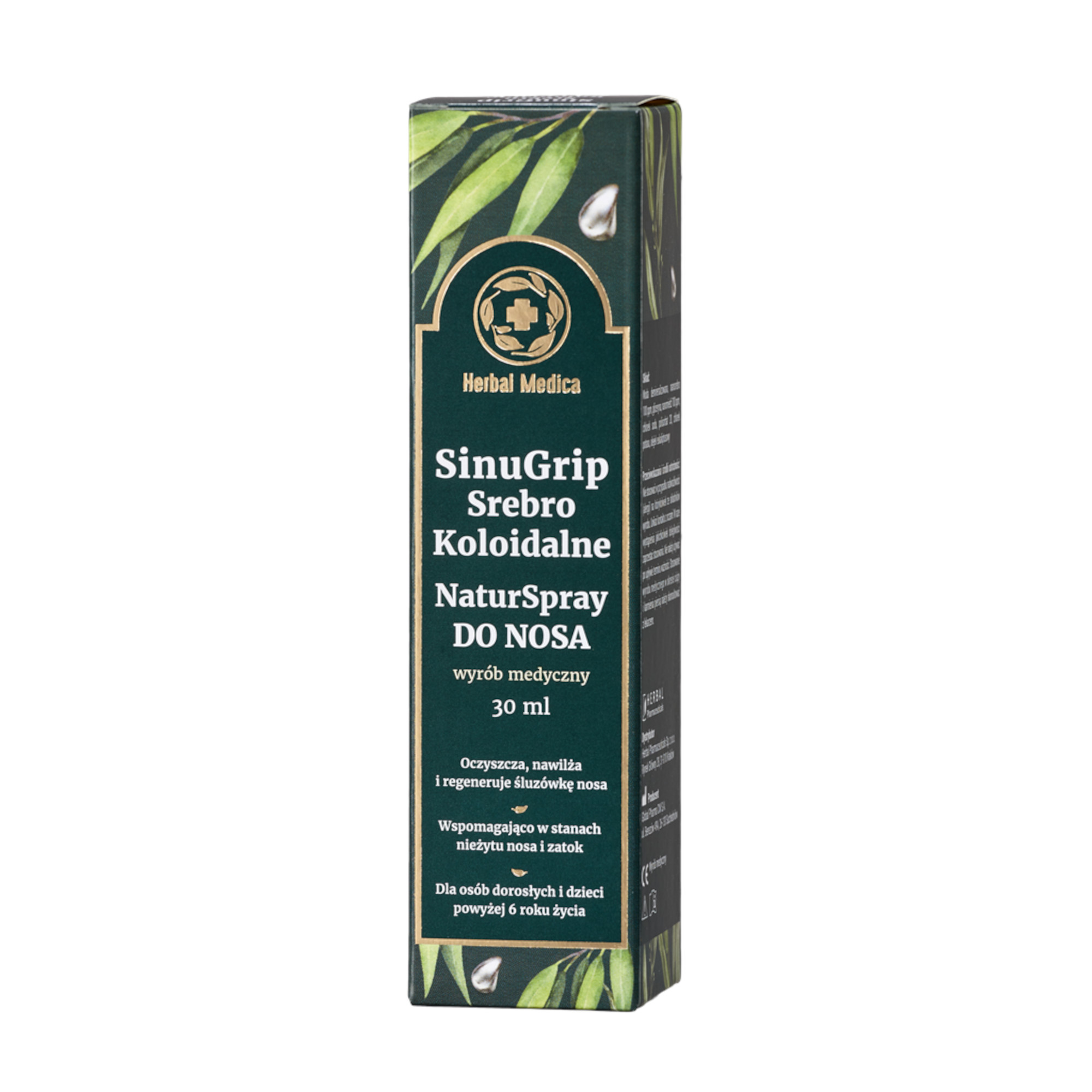 Herbal Medica, SinuGrip Srebro Koloidalne NaturSpray do nosa, 30 ml
