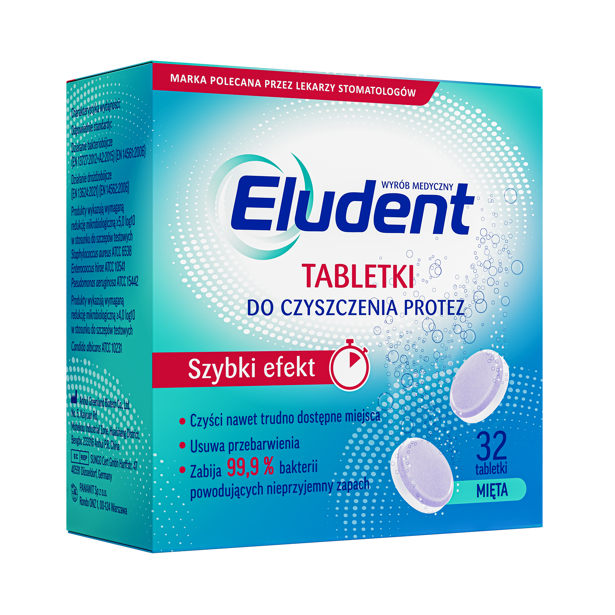 Eludent Tabletki do czyszczenia protez, 32 sztuki
