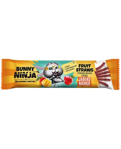 Bunny Ninja Fruit Straws przekąska owocowa o smaku jabłko mango 16 g zdjęcie