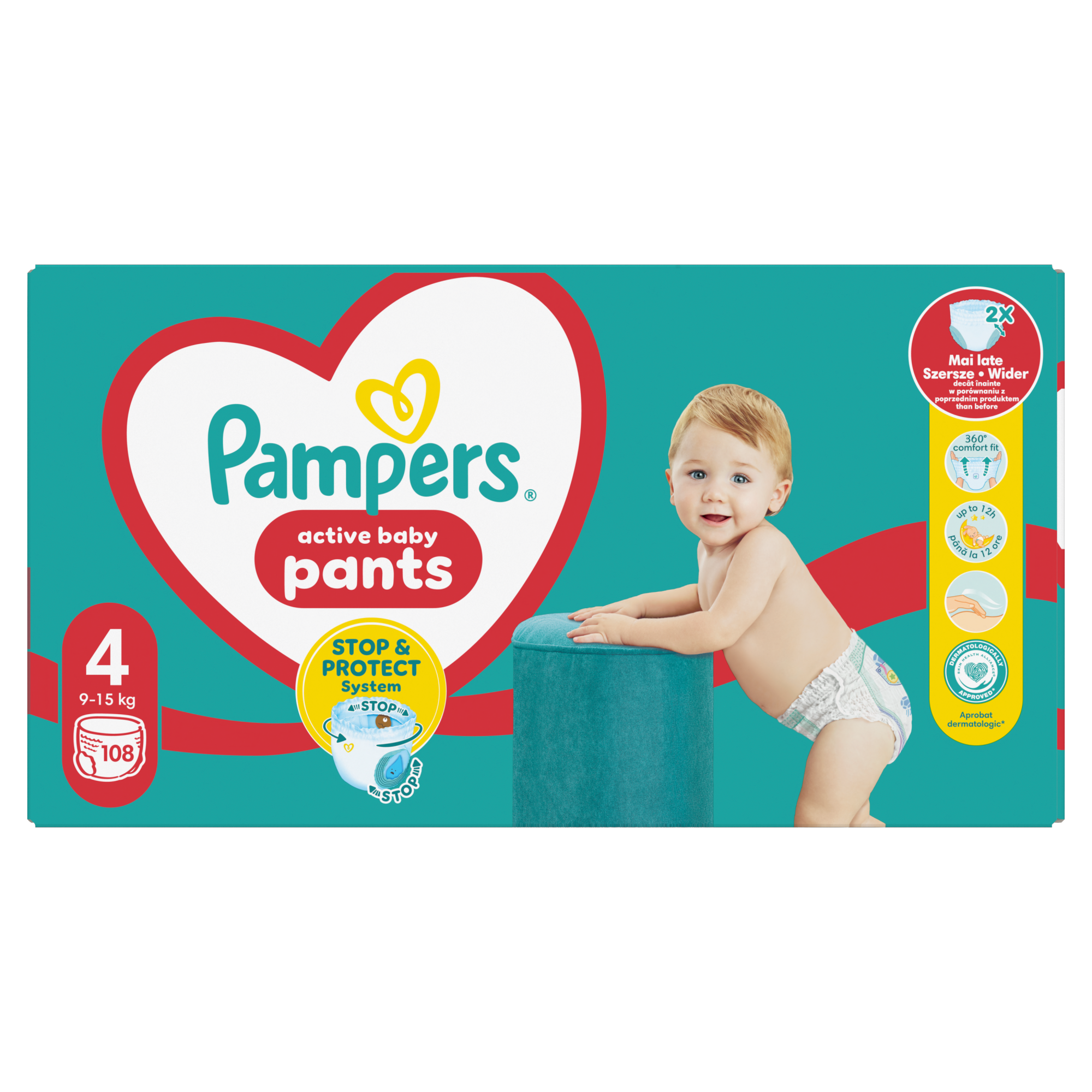 Pampers Pants Pieluchomajtki rozmiar 4, 9-15 kg, 108 sztuk zdjęcie