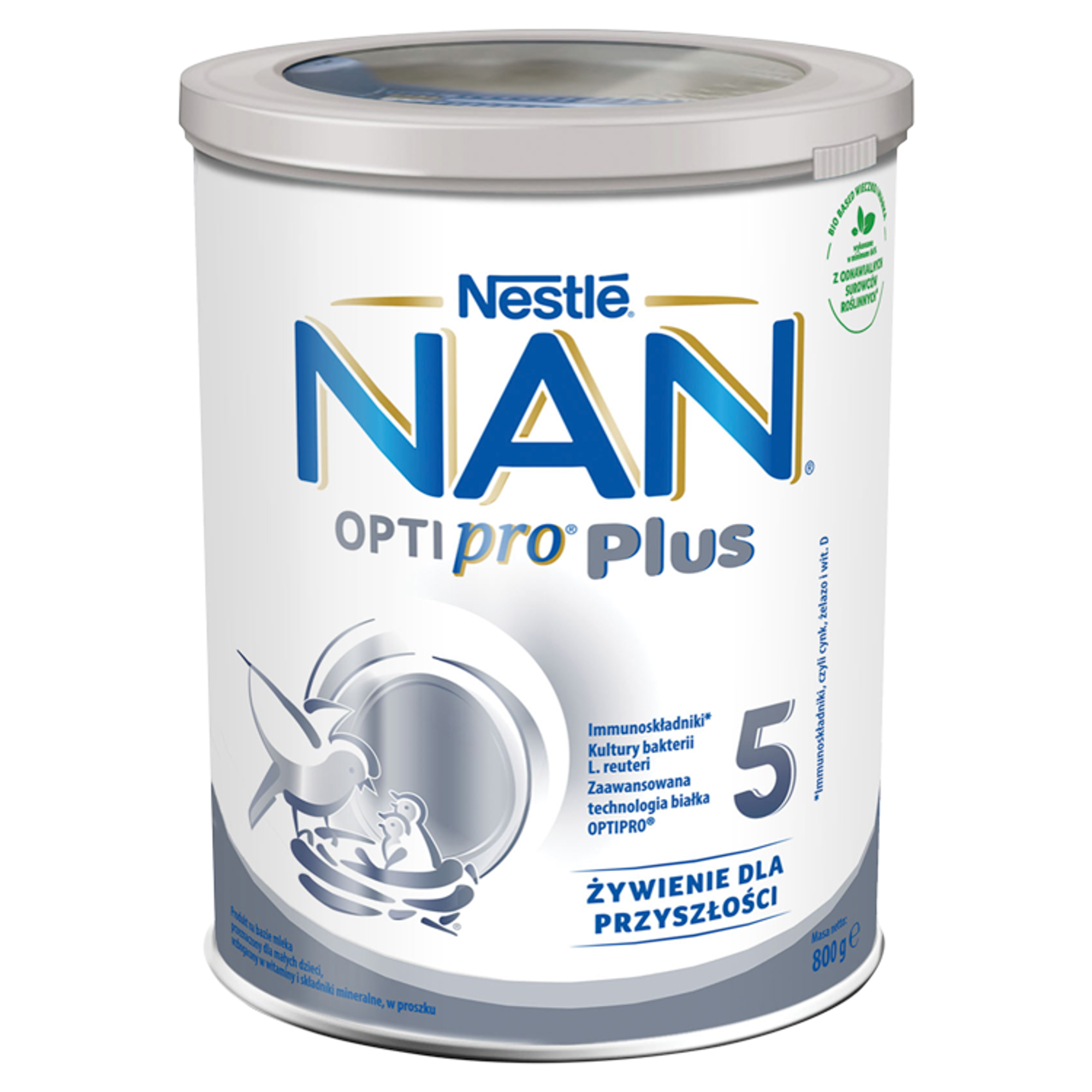 NESTLE NAN OPTIPRO Plus 5 HM-O produkt na bazie mleka dla małych dzieci po 2,5 roku życia 800 g zdjęcie