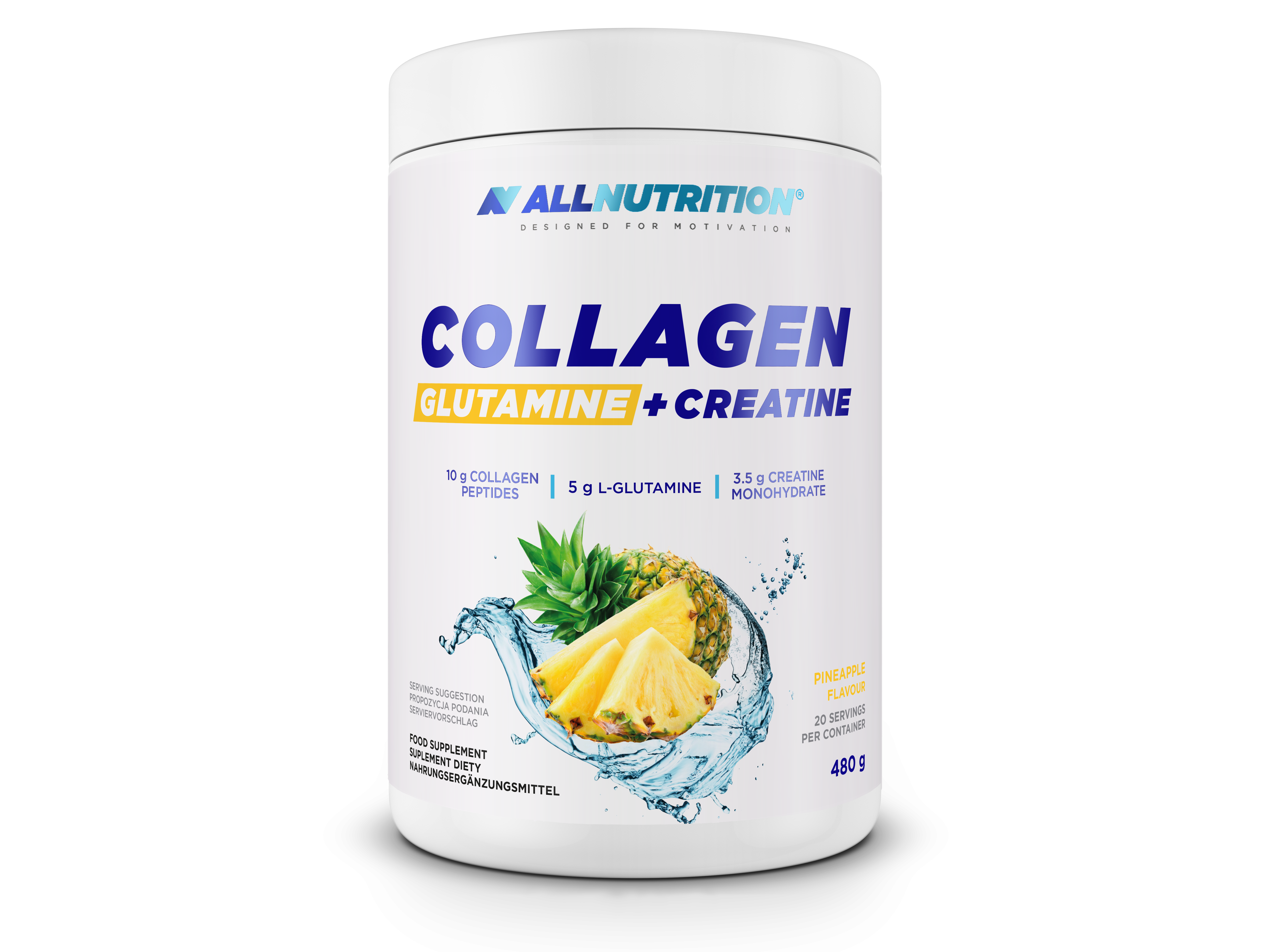 Allnutrition Collagen glutamine + Creatine Pineapple, 480 g zdjęcie