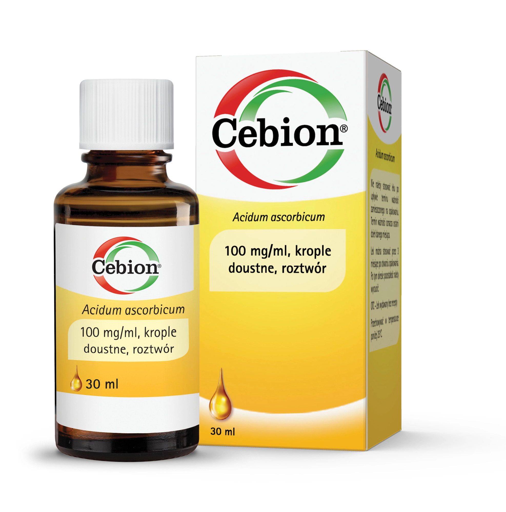 Cebion 100 mg/ml krople witamina C dla dzieci od 28 dnia życia 30 ml