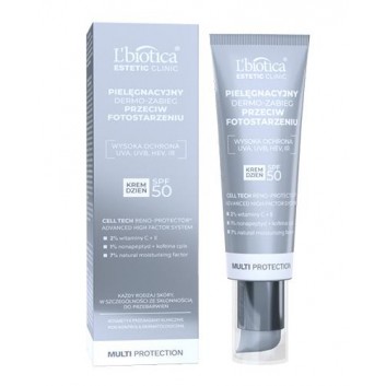 Lbiotica Estetic Clinic Multi Protection pielęgnacyjny dermo-zabieg przeciw fotostarzeniu krem na dzień SPF50 35 ml