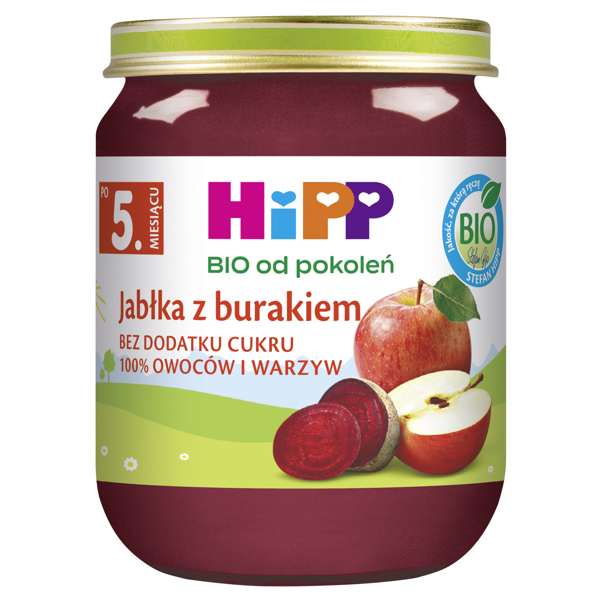 HiPP BIO od pokoleń, Jabłka z burakiem, po 5. m-cu, 125 g zdjęcie