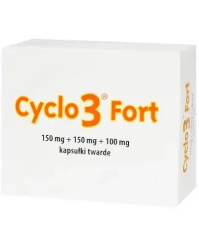 Delfarma Cyclo 3 Fort 150 mg + 150 mg + 100 mg, 30 kapsułki twarde [import równoległy] zdjęcie