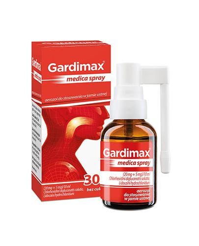 Gardimax Medica Mentol Spray (20 mg + 5 mg)/10ml aerozol do stosowania w jamie ustnej bez cukru 30 ml zdjęcie