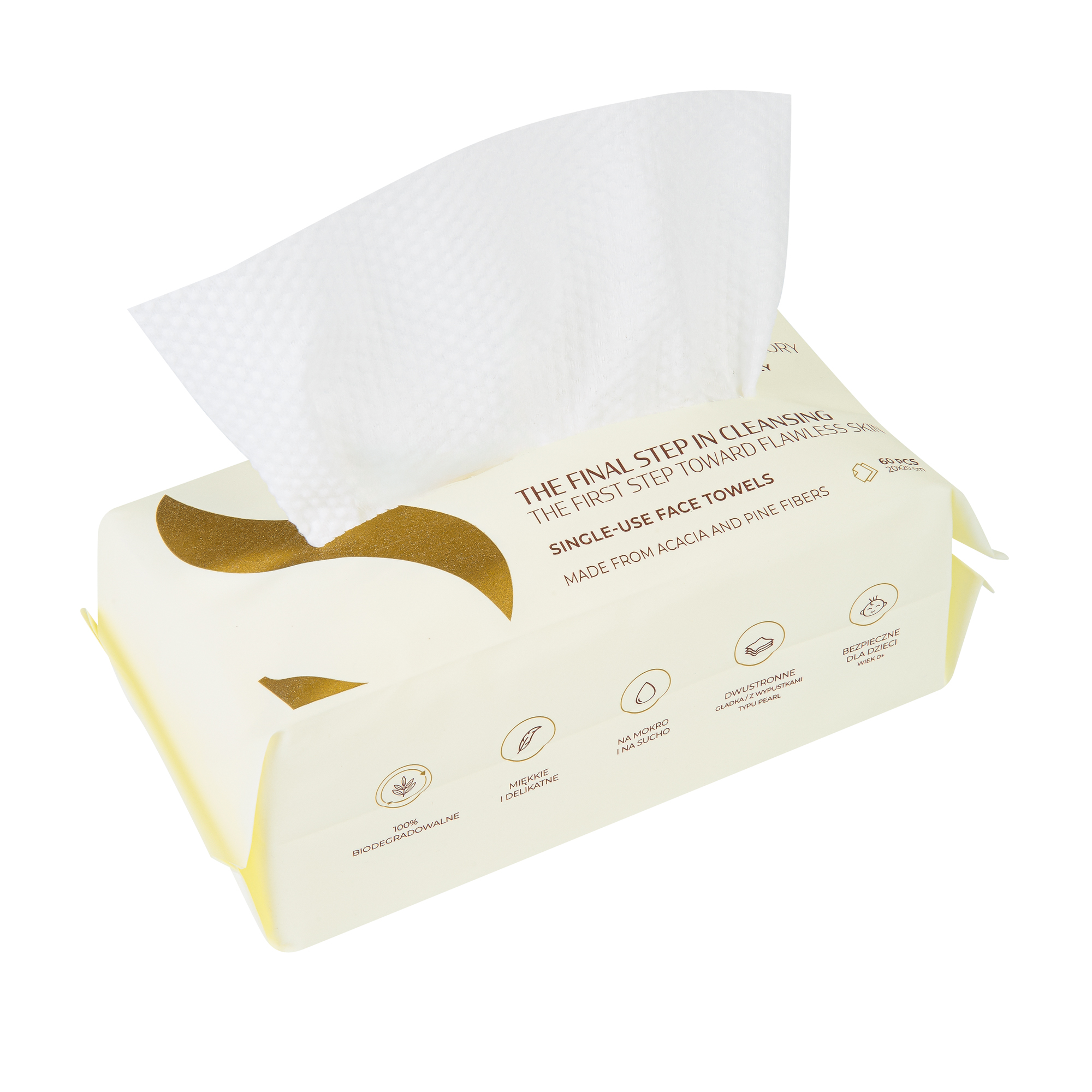 SunewMed+, jednorazowe ręczniki do twarzy, 60 sztuk