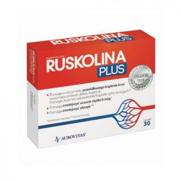 RUSKOLINA PLUS, 30 kaps., żylaki, krążenie żylne, cena, opinie, wskazania