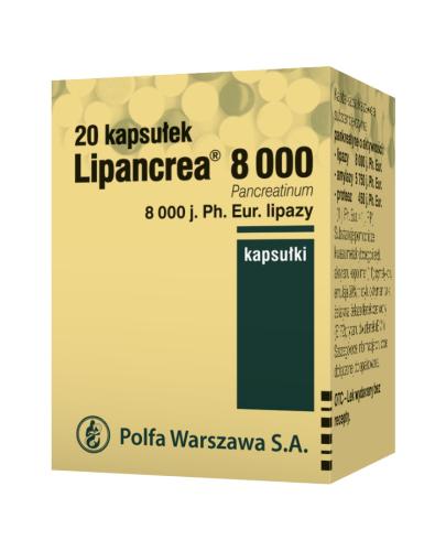 LIPANCREA 8000, na poprawę trawienia, 20 kaps. cena, opinie, właściwości zdjęcie