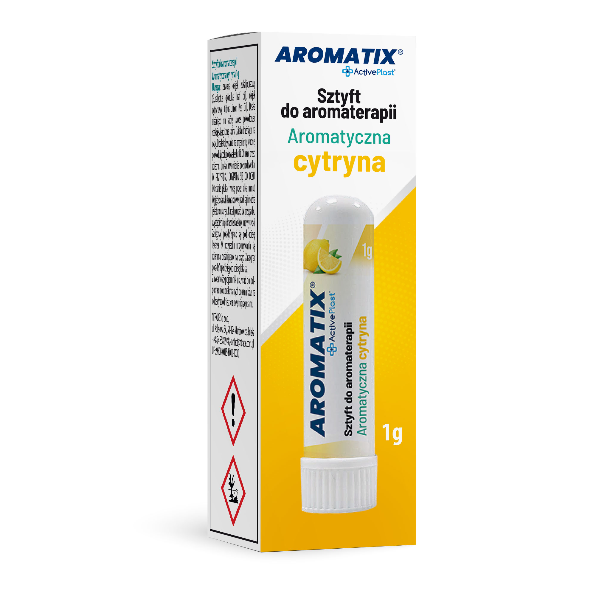 Aromatix Aroma, Sztyft do aromaterapii Aromatyczna cytryna, 1 sztuka zdjęcie