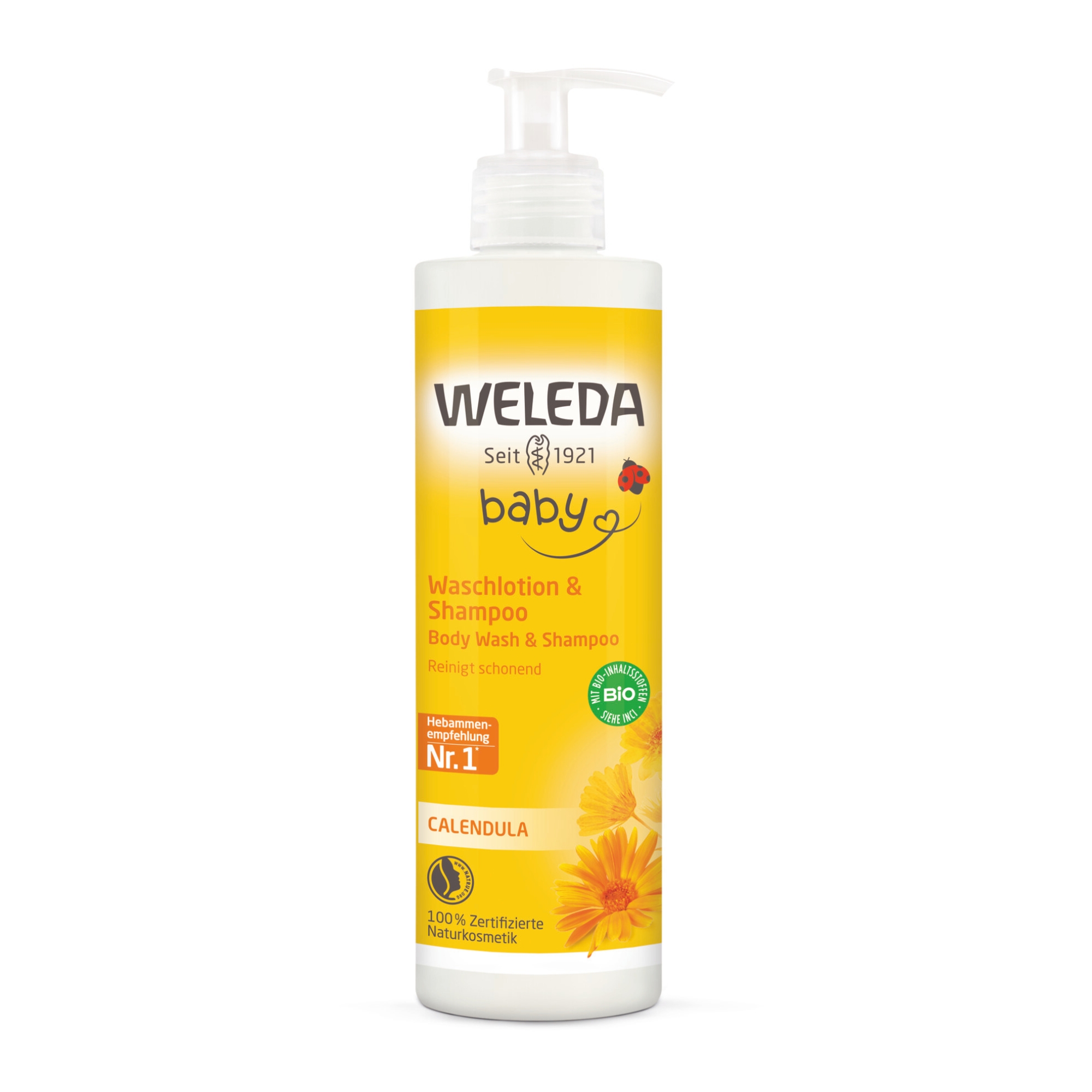 Weleda, Szampon i płyn do mycia ciała dla niemowląt z nagietkiem lekarskim, 400 ml zdjęcie